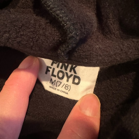Pink Floyd Kids Black Graphic Cropped Hoodie Size Medium (7/8) - Picture 6 of 7